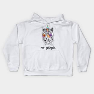 Ew People Llama Llamacorn Kids Hoodie